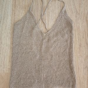 Knit low back top